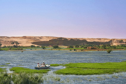 The Nile River and the Sahara Desert